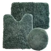 Lavish Home 3 Piece Super Plush Bath Rug Set Pine Green