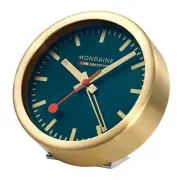 Mondaine A997.MCAL.46SBV Deep Ocean Blue 125mm Gold Case Alarm Clock
