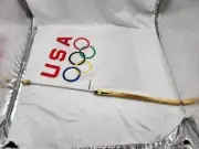 NOS 1996 Emerson USA Olympic Flag With Torch Holder ATLANTA 14in