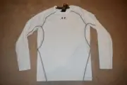 Under Armour Men's Compression HeatGear Long Sleeve Top 1351024 100 White NWT