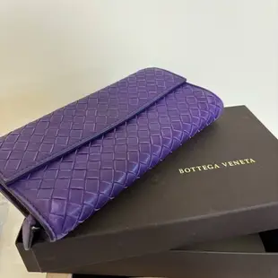 [二手] ［2手］BV BOTTEGA VENETA 紫羅蘭色 長夾，NT5000