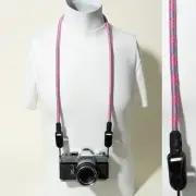 42" Pink & Blue Camera Rope Neck Strap w/ Peak Design Anchors / 10mm Thick
