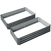 2pcs Galvanised Steel Raised Planter