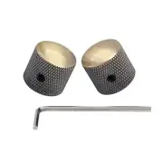 2X Metal Dome Guitar Control Knob Volume Tone Knobs for Guitar Bass Parts Bronze