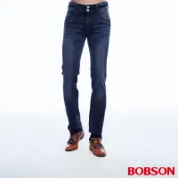 在飛比找momo購物網優惠-【BOBSON】男款低腰雙釦彈性直筒褲(藍1801-52)