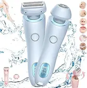 SilkGlide Pro, 2024 Best Silk Glide Razor, Silk Glide Epilator Painless Hair Removal at Home, 2 in 1 Electric Shaver Razors for Women, for Sensitive Skin, Wet & Dry (Blue)