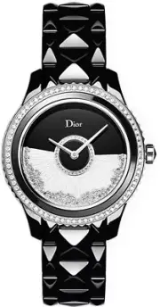 Christian Dior VIII Grand Bal White Oscillating Plate Black Diamond Dial Watch
