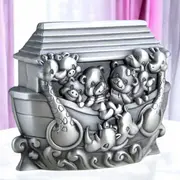 Children's Silver Pewter Noah's Ark Money Box
