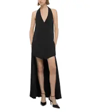 Helmut Lang Pleated High/Low Dress