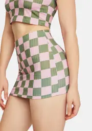 [NGOrder] Rib Checkerboard Mini Skirt