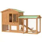 GB PET Rabbit Hutch Chicken Coop Guinea Pig Wooden Large Run Cage Outdoor House