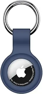 Linsaner Compatible with AirTag Case Keychain for Air Tag Holder Silicone for AirTags Key Ring Cases Tags Chain for Apple for AirTag GPS Item Finders Accessories，Dark Blue