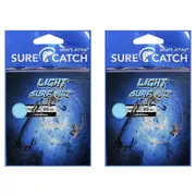 2x Surecatch Pre-Tied Light Surf Rig Chemical Sharpened Fishing Hook