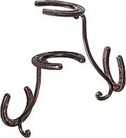 Cowboy Hat Rack - Set of 2 Decorative Wall-Mounted Holder - Heavy-Duty Iron Hanger and Organizer DIY Kit for Hats, Coats and Keys - Rustic Western Horseshoe Hooks for Storage and Display