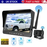 7" Wireless Rear View Kit HD LCD Monitor+Reverse Camera for Truck Caravan RV VAN