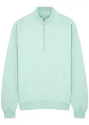 Colorful Standard Half-zip Cotton Sweatshirt - Mint - M (UK12 / M) M (UK12 / M)