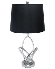 Lalia Home Mod Art Polished Chrome Table Lamp With Black Shade