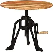 Side Table 60x(42-62) cm Solid Wood Acacia and Cast Iron Home Accent
