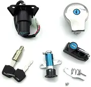 Motorbike Ignition for Virago XV125 XV240 XV250 XV535 XV 125 250 535 for V-Star 4RF Motorcycle Fuel Gas Cap Seat Lock Keys Ignition Switch Parts Ignition Switch(Full Set)