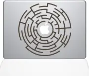 The Decal Guru Circle Maze Runner MacBook Decal Vinyl Sticker-12" MacBook -Brown