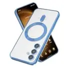 Magnetic for Samsung Galaxy Case,Electroplated Edge Clear Back Slim S23 FE Blue