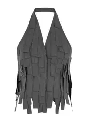 A.W.A.K.E Mode Laser-cut Fringed Vest - Grey - 42 (UK14 / L) 42 (UK14 / L)