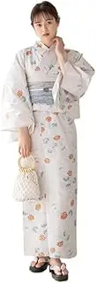 [DYZANOROKY] Women's Yukata Kimono, Obi, Tie Obi, Geta Clogs, 2-piece Set, 3-piece Set, Women's, Cotton, Breathable, Japanese, Classic, Wrinkle-Resistant, Cute, Floral Pattern, Japanese Pattern