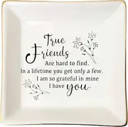 Yoqanr Jewelry Dish Tray Ceramic Trinket Dish True Friend Gifts For Female Willow Tree Friendship Birthday Graduation Gifts For Good Friends Soul Sister Bestie Bff-Best Friends Gifts For Women Her