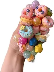30PCS Sweet Donut Hair Ties, Star Hair Bands, Candy Colored Rubber Bands for Girls, High Elasticity Ties Accessories for Little Girls Ponytail Holders