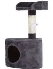 [Charlies] Cat Tree With Round House in Charcoal/Cream