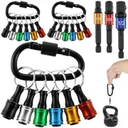 18Pcs 1/4" Hex Shank Screwdriver Bit Holder Aluminum Alloy Bit Holder Keychain