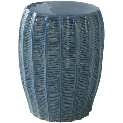 Uttermost 25154 Harbor 17 inch Aqua Blue Glaze Garden Stool