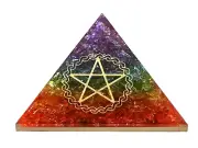 Chakra Onyx Orgone Pyramid - Pentacle