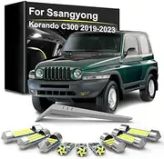 11Pcs LED Interior Light Bulb Kit, For Ssangyong Korando C300 2019 2020 2021 2022 2023 Trunk lights Car Accessories