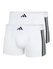 [Adidas] Active Flex Cotton 3 Stripes Low Rise Trunk Underwear 2 Pack in White