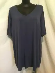 AUTOGRAPH AIRFORCE BLUE "FLUTTER SLEEVE" STRETCH TUNIC TOP SZ 26-NEW REDUCED $