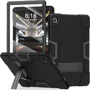 [WESOROL] Galaxy Tab A9 Plus Case With Built-in Screen Protector, Kickstand - Hybrid Shockproof Samsung Tablet A9+ 11 Inch (SM-X210/X216/X218) Black