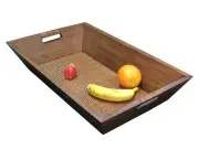 Wood Wicker Rattan Fruit Food Rectangle Serve Serving Tray 21.75" x 13.75"