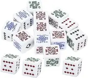 WESIEVYA 16pcs White Poker Dice Set Portable Liars Dice Game Props Fun Birthday Party Supplies