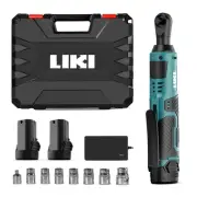 Cordless Ratchet Wrench 3/8" 12V - Electric Socket Wrench Set with 8 Sockets ...
