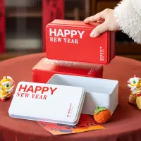 在飛比找蝦皮購物優惠-【現貨】【馬口鐵盒】紅色 新年曲奇 包裝 馬口鐵盒 提拉米蘇