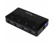 StarTech.com 4-Port USB 3.0 Hub plus Dedicated Charging Port - 5Gbps - 1 x 2.4A Port - Desktop USB Hub and Fast-Charging Station