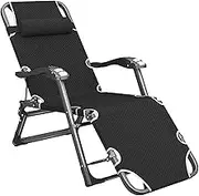 Zero Gravity Lounge Chair, Outdoor Lounge Chairs s Chairs with Padded Seats Folding Chairs Set of Zero Gravity Recliners Relaxer Chairs with Adjustable Backrest,for Beach Sunbathing Lounge Chair (Col