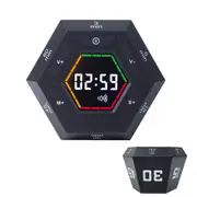 Pomodoro Timer Hexagon Visual Flip Electronic Timer with LED Digital Display-Black