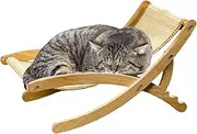 BEDAGGIO DI CATTO - LOUNGER WITH SISAL GRACCHER | Wooden Frame, Cozy | Folding Cat Chairs for Pet Bed Adjustable for Indoor Outdoor Beach and Home Use, Comfortable