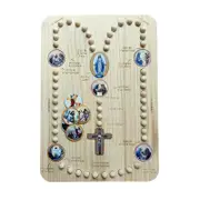 Bd Corner Shop Wooden Rosary Board, Mercy Rosary Mystical Card, Wooden Colorful Chuck Tray, Early Education Enlightenment Home Decor B