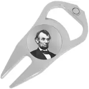 Abraham Lincoln Golf Ball Marker Divot Repair Tool Bottle Opener