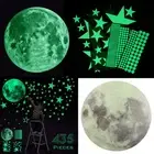 435 Wall Glow In The Dark Moon+Stars Stickers Baby Kids Nursery Bed Room Ceiling