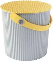 Yawata Kasei 230632 Buckets with Lid, Yellow, Large, 3.2 gal (10 L), Way-be Fray Chair Bucket
