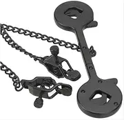 RTNPKLA BDSM Stainless Steel Adjustable Nipple Clamps with Metal Chain Bondage Breast Labia Clips Restraints Nipple Clamps Sex Toy Set for Couple Women and Men
